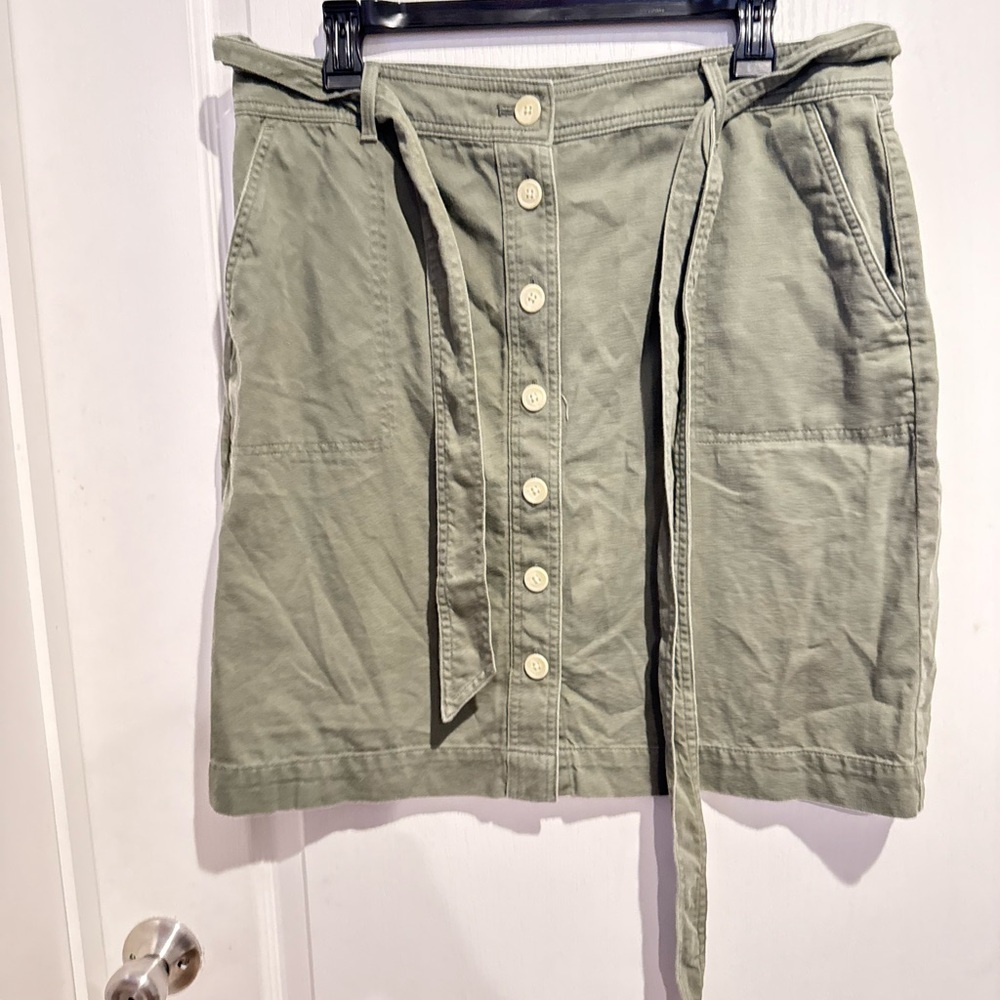 Talbots Sage Green Button-Front Skirt